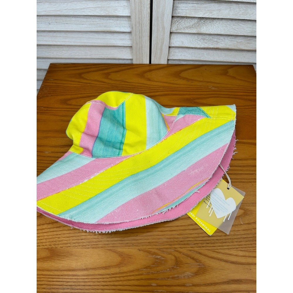 NEW Kerri Rosenthal Sunny Daze Hat OS Multi Women Reversible Sun Beach Stripe